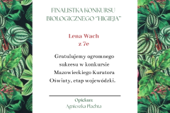 Sukces uczennicy.