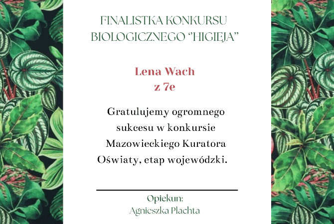Sukces uczennicy.