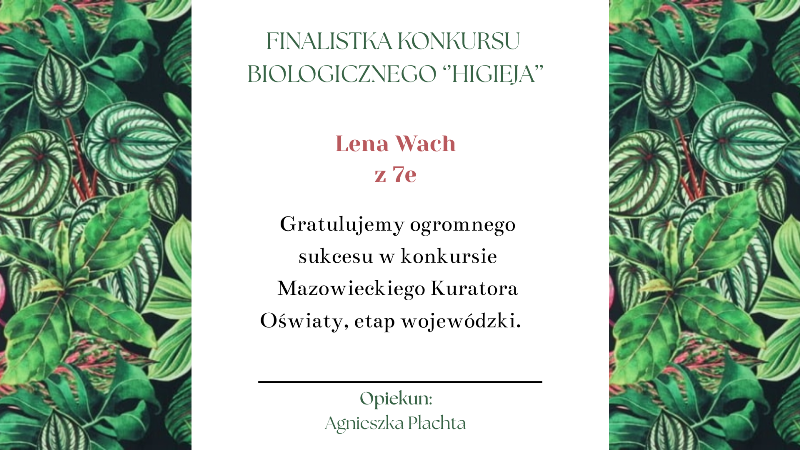Sukces uczennicy.
