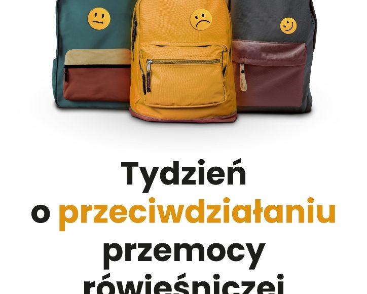 Plakat: Tydzien oprzeciwdzialaniu przemocy rowiesniczej