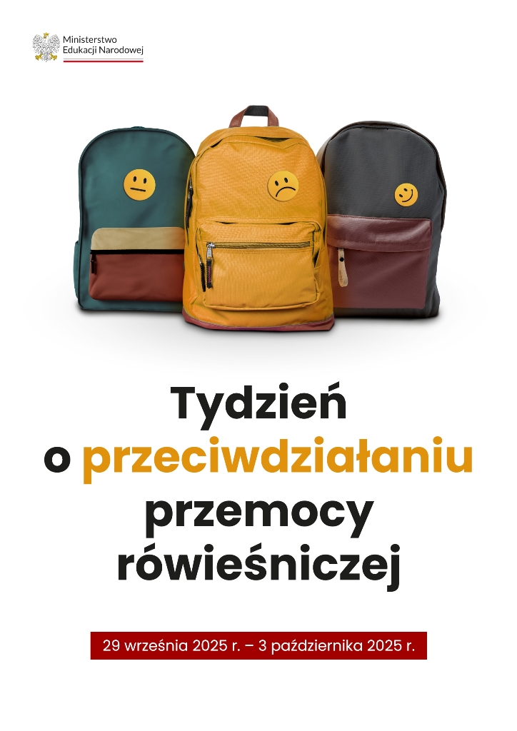Plakat: Tydzien oprzeciwdzialaniu przemocy rowiesniczej