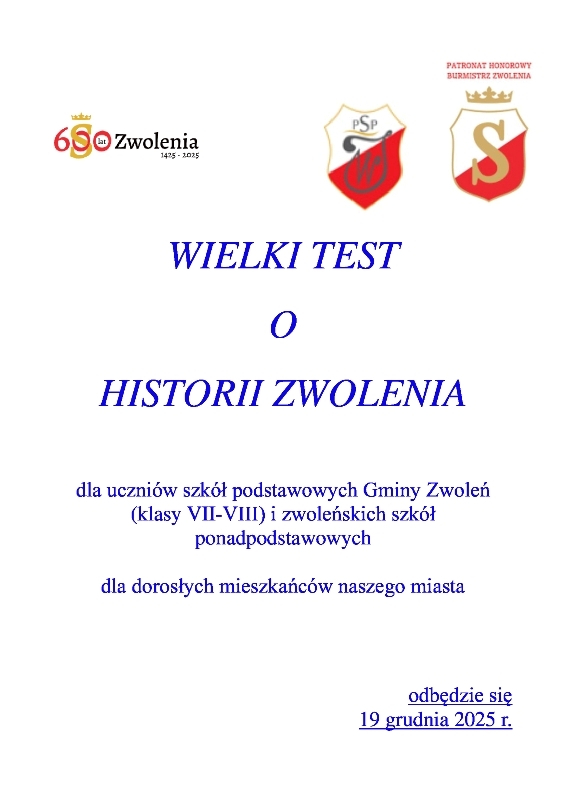 Wielki Test o Historii Zwolenia